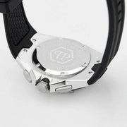 Philipp Plein Octagon Silver Dial Black Silicone Strap Watch for Men  - PWTBA0123
