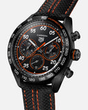 Tag Heuer Carrera Chronograph Porsche Orange Racing 44mm Black Dial Black Nylon Strap Watch for Men - CBN2A1M.FC6526