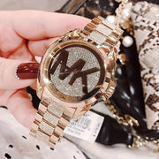 Michael Kors Bradshaw Gold Dial Gold Steel Strap Watch for Women - MK6487