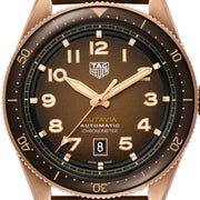 Tag Heuer Autavia Brown Dial Brown Leather Strap Watch for Men - WBE5191.FC8276