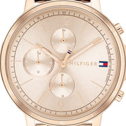 Tommy Hilfiger Madison Chronograph Quartz Rose Gold Dial Rose Gold Steel Strap Watch For Women - 1782190