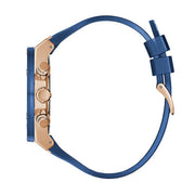 Guess Poseidon Chronograph Blue Dial Blue Silicone Strap Watch For Men - GW0425G3