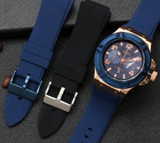 Guess Rigor Blue Dial Blue Silicone Strap Watch For Men - W0247G3