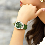Salvatore Ferragamo F-80 Classic Green Dial Green Leather Strap Watch for Men - SFDT00119