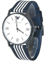 Emporio Armani Kappa White Dial Two Tone NATO Strap Watch For Men - AR80005