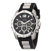 Guess Intrepid Chronograph Black Dial Two Tone Steel Strap Watch for Men - W0167G1
