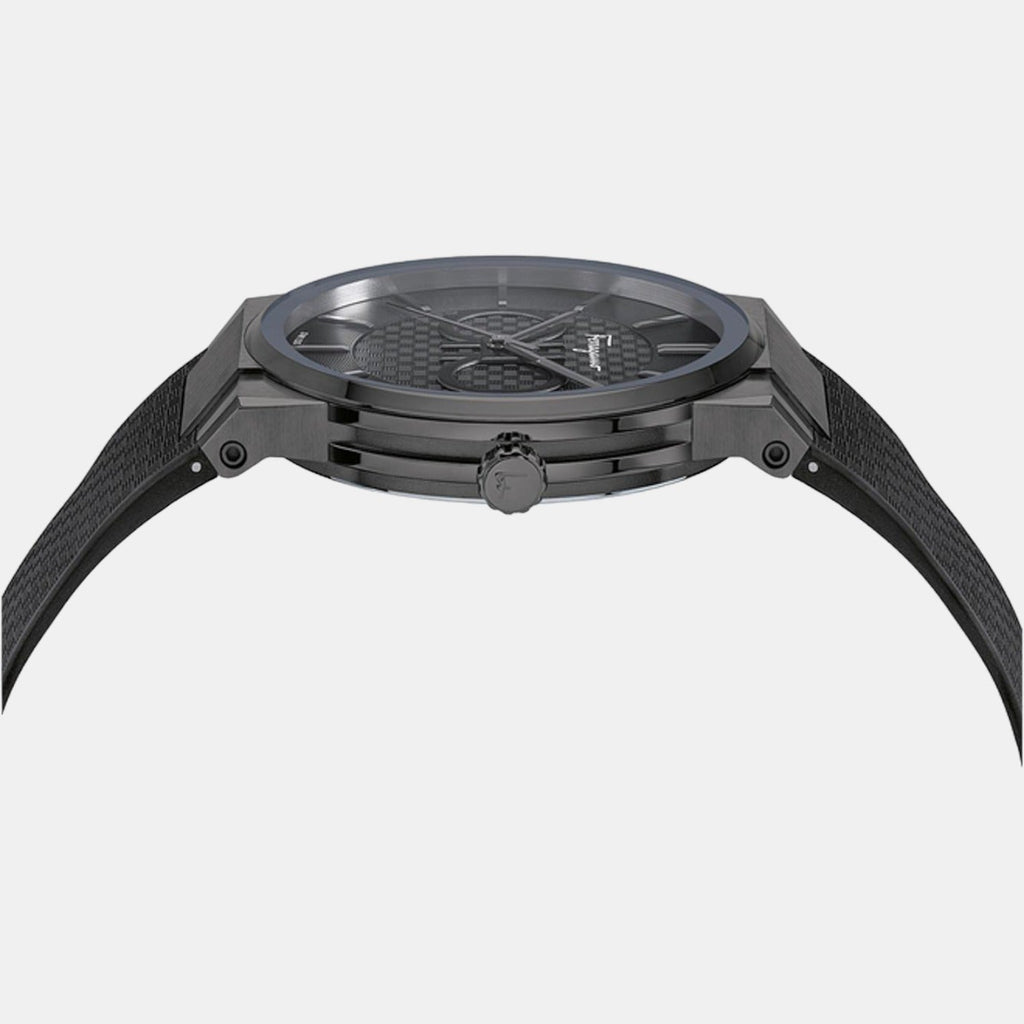 Salvatore Ferragamo Sapphire Black Dial Black Rubber Strap Watch Salvatore Ferragamo Sapphire Black Dial Black Rubber Strap Watch