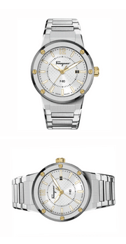 Salvatore Ferragamo F-80 Classic Silver Dial Silver Steel Strap Watch for Men - SFHY02922