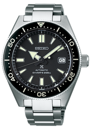 Seiko Prospex Automatic Diver Black Dial Silver Steel Strap Watch For Men - SPB051J1