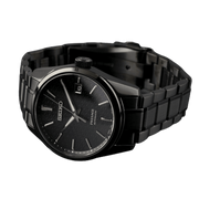 Seiko Presage Sharp Edged Series Black Dial Black Steel Strap Watch For Men - SPB229J1
