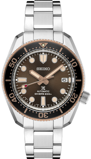 Seiko Prospex Sea Diver Automatic Brown Dial Silver Steel Strap Watch For Men - SPB240J1
