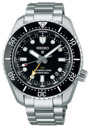 Seiko Prosprex Dark Depths GMT Automatic Black Dial Silver Steel Strap Watch For Men - SPB383J1