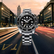 Seiko Prosprex Dark Depths GMT Automatic Black Dial Silver Steel Strap Watch For Men - SPB383J1