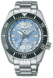Seiko Prospex Limited Edition Automatic GMT Glacier Blue Dial Silver Steel Strap Watch For Men - SPB385J1