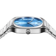 D1 Milano Square Maldives Sea Blue Dial Silver Steel Strap Watch for Men - D1-SQBJ05