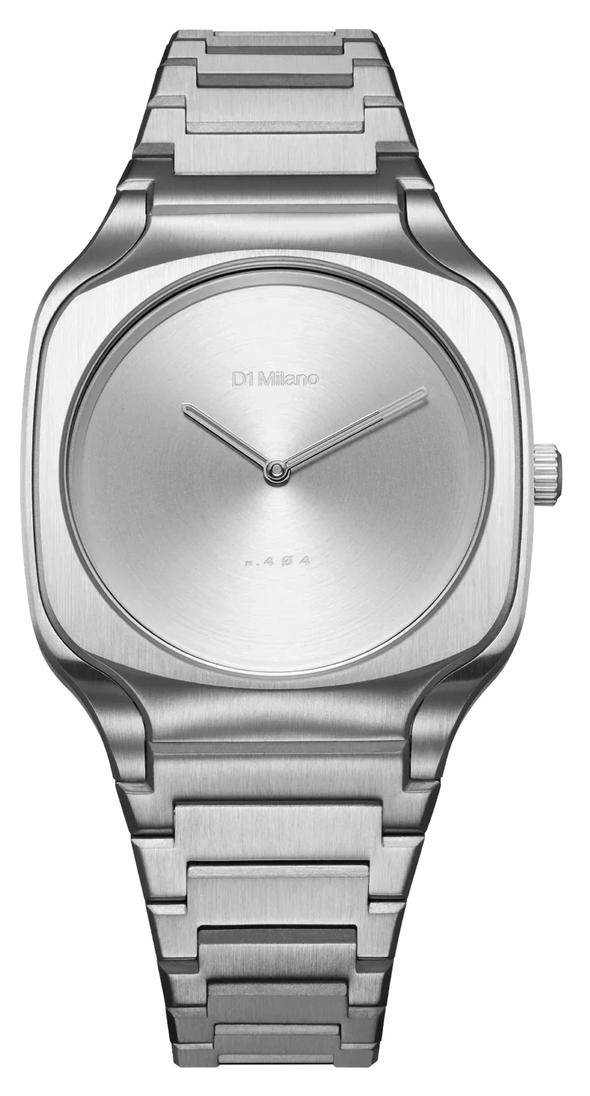 D1 Milano Square Silver Dial Silver Steel Strap Watch for Men - D1-SQBJ10