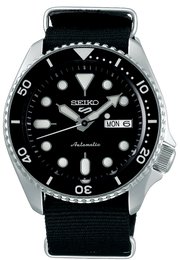 Seiko 5 Sports SKX Automatic Black Dial Black NATO Strap Watch For Men - SRPD55K3