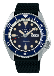 Seiko 5 Sports SKX Automatic Blue Dial Blue Silicone Strap Watch for Men - SRPD71K2