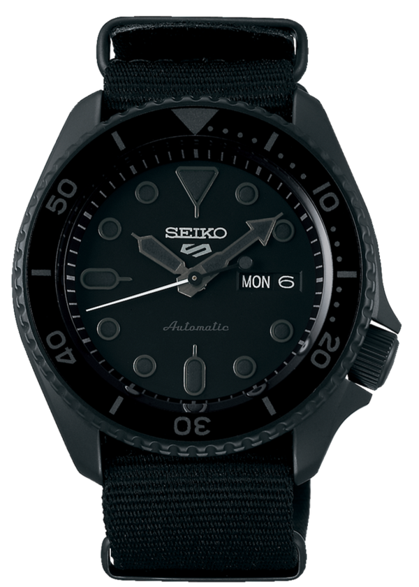 Seiko 5 Sports Automatic Black Dial Black NATO Strap Watch For Men - SRPD79K1