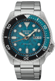 Seiko 5 Sports SKX Skeleton Green Dial Silver Steel Strap Watch For Men - SRPJ45K1