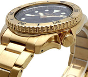 Seiko 5 Sports Automatic Black Dial Gold Steel Strap Watch For Men - SRPK18