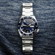 Seiko 5 Sports Automatic Blue Dial Silver Steel Strap Watch for Men - SRPK97K1