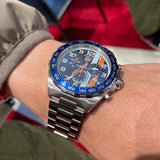 Tag Heuer Formula 1 Gulf Chronograph Blue Dial Silver Steel Strap Watch for Men - CAZ101AT.BA0842