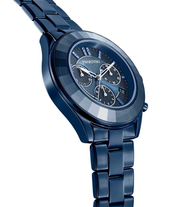 Swarovski Octea Lux Sport Chronograph Blue Dial Blue Steel Strap Swarovski Octea Lux Sport Chronograph Blue Dial Blue Steel Strap