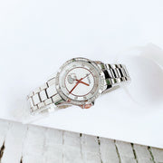 Bulova Crystal Collection Mother of Pearl Dial Silver Steel Strap Watch for Women - 98L232