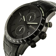 Hugo Boss Rafale Chronograph Black Dial Black Leather Strap Watch For Men - 1513389