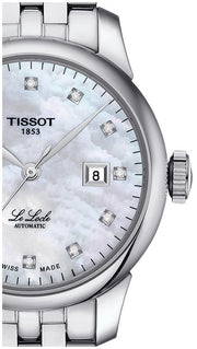 Tissot Le Locle Automatic Diamonds Mother of Pearl Dial Silver Steel Strap Watch For Women - T006.207.11.116.00