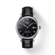 Tissot Le Locle Powermatic 80 Black Dial Black Leather Strap Watch For Men - T006.407.16.053.00