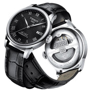 Tissot Le Locle Powermatic 80 Black Dial Black Leather Strap Watch For Men - T006.407.16.053.00