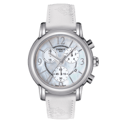 Tissot Dressport Chronograph Mother of Pearl Dial White Leather Strap Watch for Women - T050.217.17.117.00