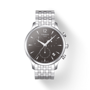 Tissot T Classic Tradition Chronograph Black Dial Silver Steel Strap Watch For Men - T063.617.11.067.00