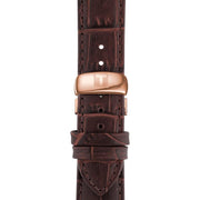 Tissot T Classic Tradition Blue Dial Brown Leather Strap Watch For Men - T063.610.36.047.00