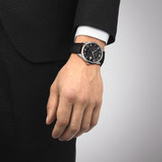 Tissot Luxury Powermatic 80 Black Dial Black Leather Strap Watch For Men - T086.407.16.057.00
