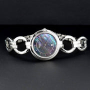 Tissot T Lady Flamingo Mother of Pearl Blue Dial Silver Steel Strap Watch for Women - T094.210.11.126.00