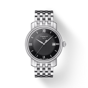 Tissot T Classic Bridgeport Black Dial Silver Steel Strap Watch For Men - T097.410.11.058.00