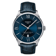 Tissot Chemin Des Tourelles Powermatic 80 Blue Dial Blue Leather Strap Watch for Men - T099.407.16.048.00
