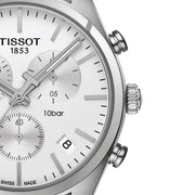 Tissot T Classic PR 100 Chronograph Silver Dial Silver Steel Strap Watch For Men - T101.417.11.031.00