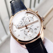 Tissot T Classic PR 100 Chronograph Silver Dial Black Leather Strap Watch for Men - T101.417.36.031.00