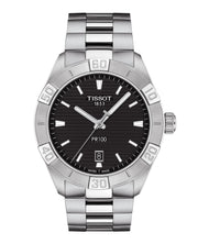 Tissot PR 100 Sport Quartz Black Dial Silver Steel Strap Watch For Men - T101.610.11.051.00