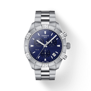 Tissot PR 100 Sport Quartz Chronograph Blue Dial Silver Steel Strap Watch For Men - T101.617.11.041.00