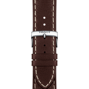 Tissot PR 100 Sport Quartz Chronograph Silver Dial Brown Leather Strap Watch For Men - T101.617.16.031.00