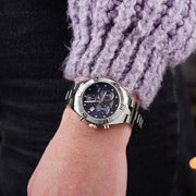 Tissot PR 100 Sport Chic Chronograph Diamonds Blue Dial Silver Steel Strap Watch for Women - T101.917.11.046.00