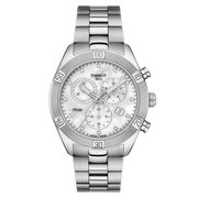 Tissot PR 100 Sport Chic Chronograph Diamonds Mother of Pearl Dial Silver Steel Strap Watch for Women - T101.917.11.116.00