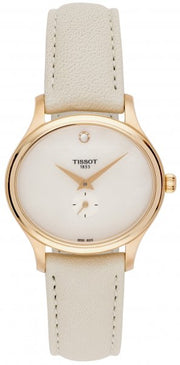 Tissot T Lady Bella Ora Mother of Pearl Dial Cream Leather Strap Watch for Women - T103.310.36.111.00