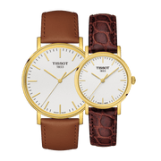 Tissot T Classic Everytime White Dial Brown Leather Strap Watch For Men - T109.410.36.031.00