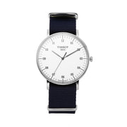 Tissot T Classic Everytime Large White Dial Blue NATO Strap Watch For Men - T109.610.17.037.00
